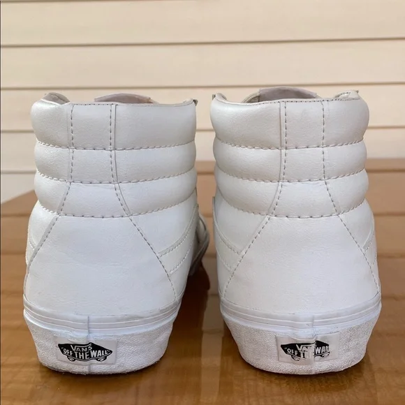 VANS Leather Sk8-Hi True White Sneakers Womens Size 9.5 - Picture 6 of 11
